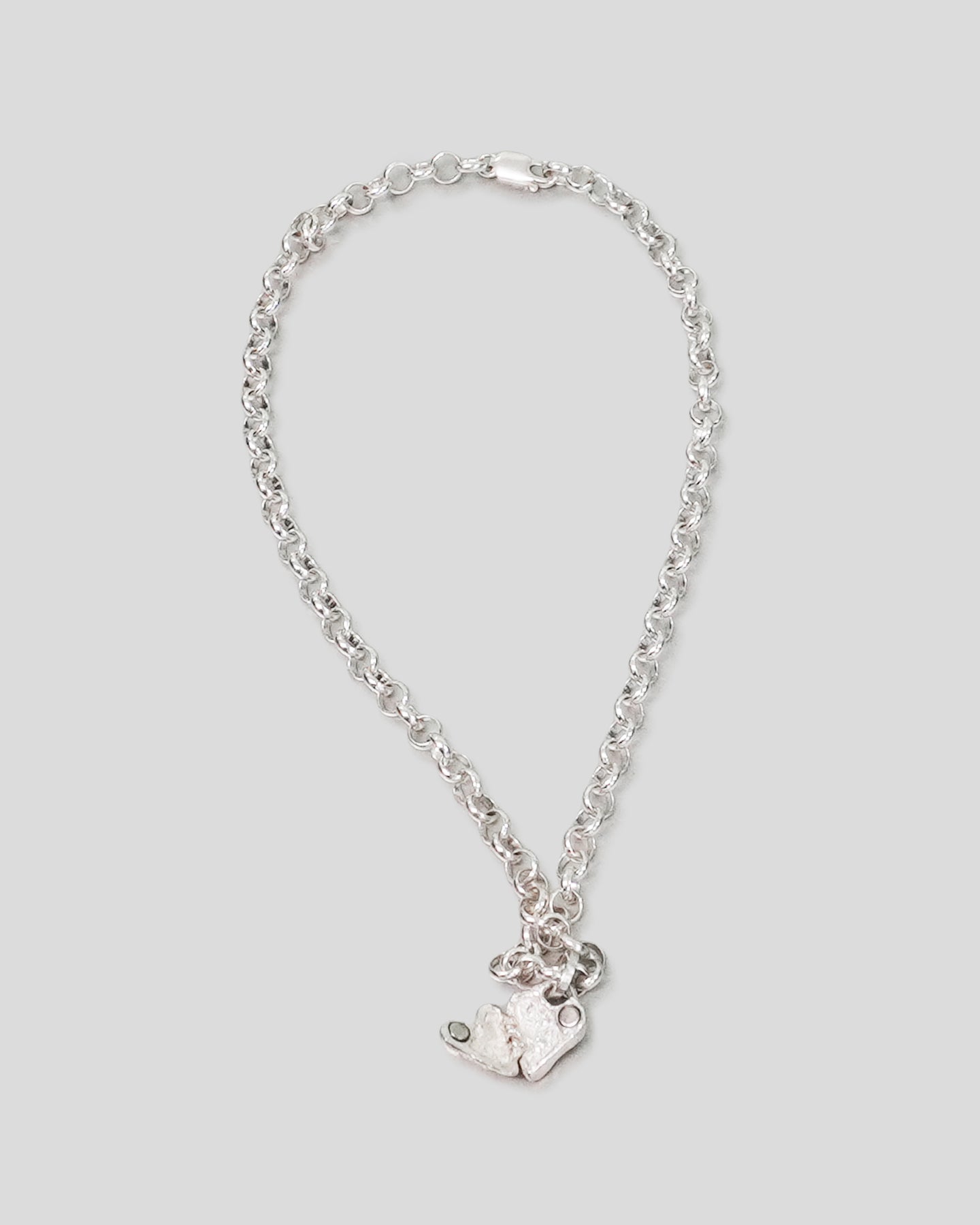 Tiny Naked Heart Locket on Belcher Chain